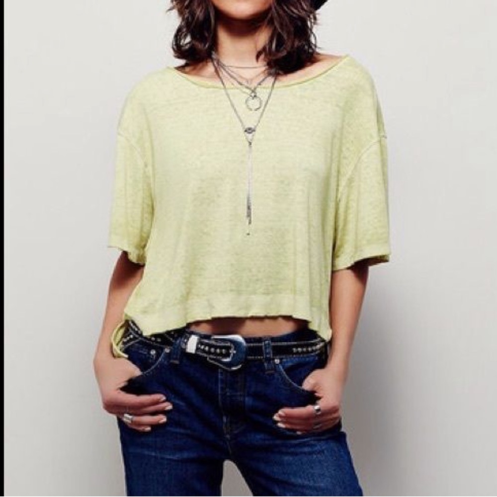 Free People penny tee sunny lime Small